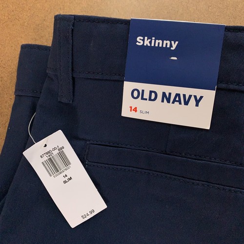Old Navy Girls Size 14 Slim Blue/KhakiSkinny School Uniform Pants 3 Pack NWT - Picture 2 of 10