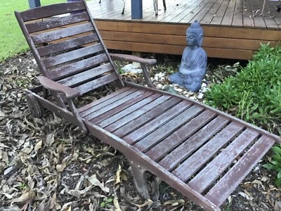 Timber Reclining Outdoor Lounge Pool Chair Lounging