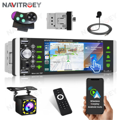 5.1'' Single 1 Din Car Stereo Radio MP5 Player Carplay Bluetooth Touch Screen FM