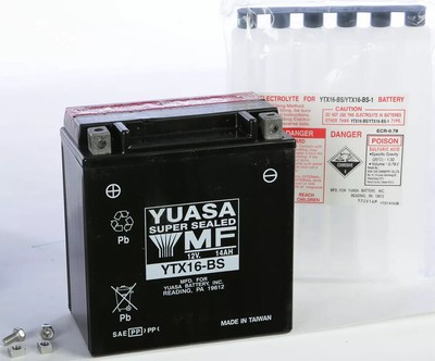 Yuasa Maintenance Free Battery YTX16-BS YUAM32X6S