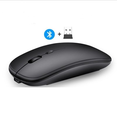 Dual Mode Wireless Mouse Wiederaufladbare leise 2.4GHz+Bluetooth-kompatible Maus
