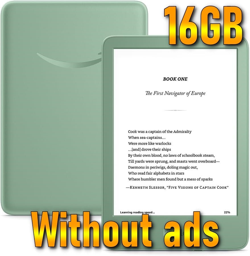 New Amazon Kindle 2024 11th gen 16 GB Without ads - Lightest most