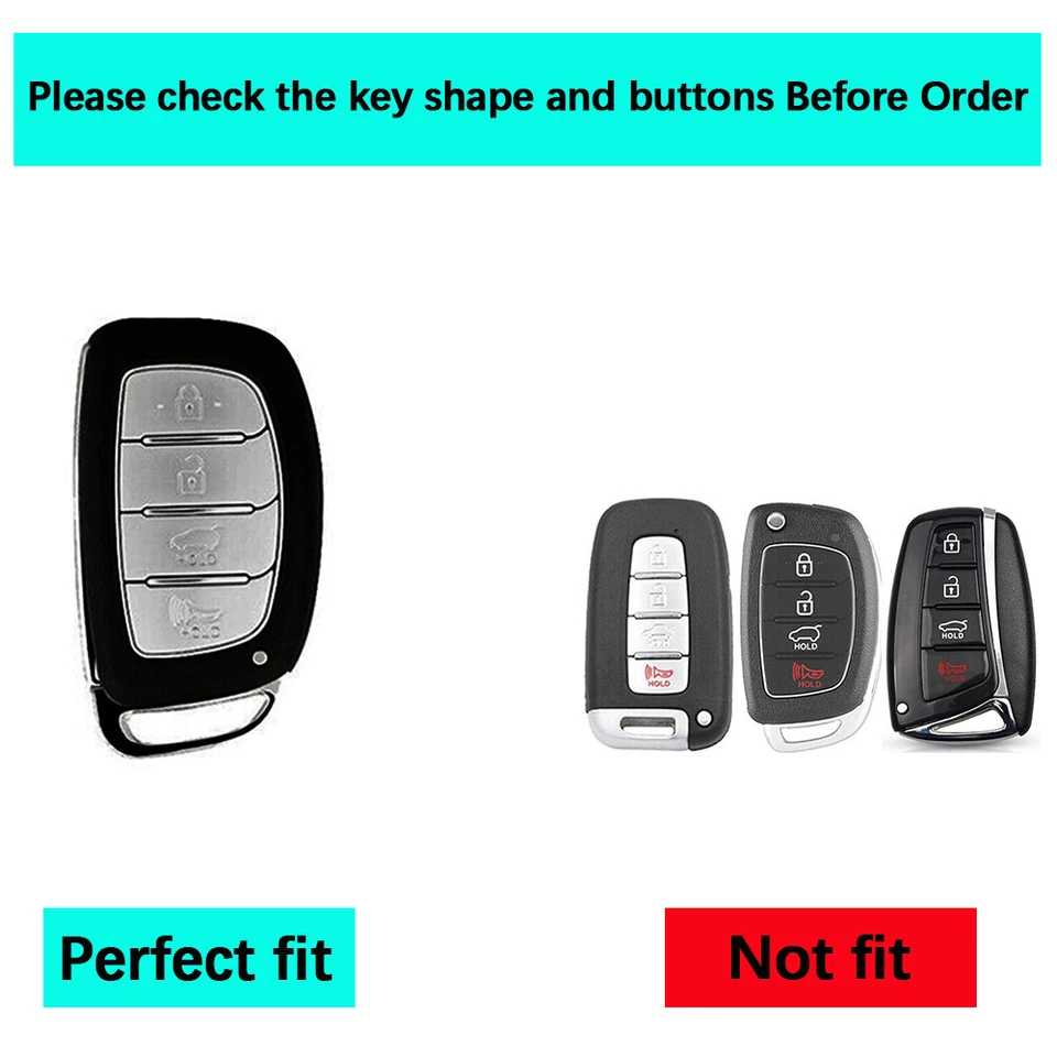 TPU Car Key Fob Cover 4 Button For Hyundai Tucson Sonata Ioniq Creta Elantra - Image 2 of 4