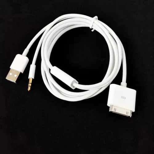 For iPhone 3G 4G iPod Touch 30pin Dock To 3.5mm Car USB AUX Audio charger Cable - Picture 3 of 7