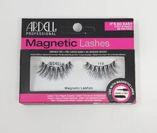 Ardell Eye Lashes 113 Long Lashes Tapered Tips Curved Bands Magnetic Applicator