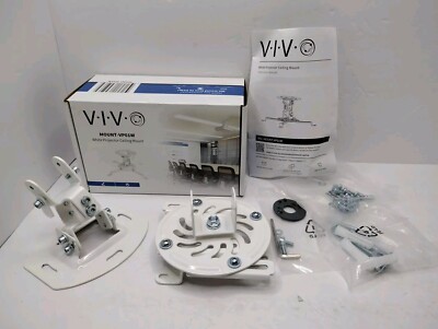 VIVO Adjustable White Projector Ceiling Mount Universal Extending Arms VP01W New