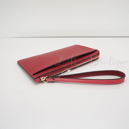 NWT Kate Spade KD546 Lucy Medium L-Zip Wristlet Saffiano Leather Candied Ch Red - Picture 6 of 7