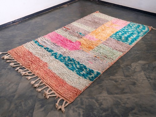 5×9 ft (165x270)Handmade Moroccan Boujaad Orange Area Rug Abstract Berber Carpet - Picture 2 of 10