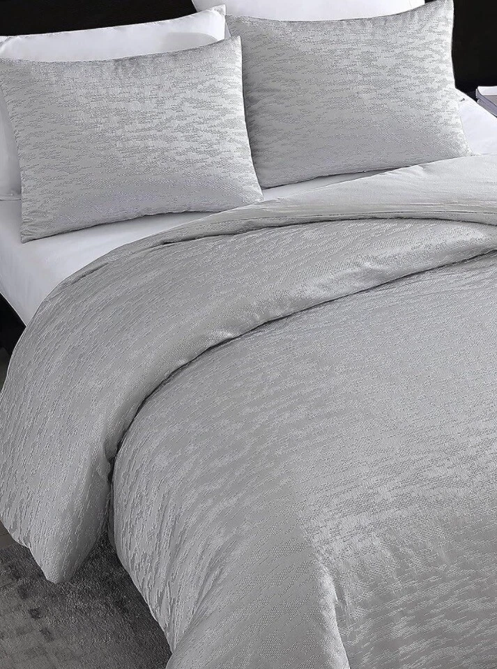 Juego de 3 fundas nórdicas Vera Wang Illusion gris rey con fundas Foto 3 de 4
