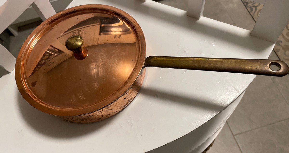 Spring Culinox S 77 Copper Saucepan with Lid, 7.75” X 2.25