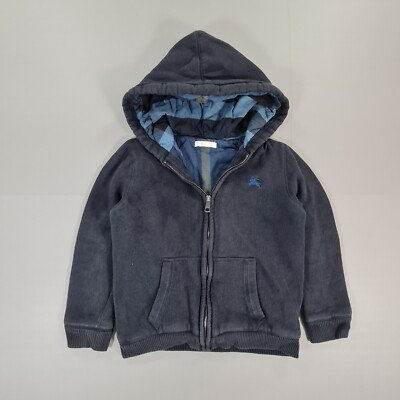 Burberry Kinder Jungen Hoodie dunkelblau 8-10 Jahre durchgehender Reißverschluss Baumwollmischung