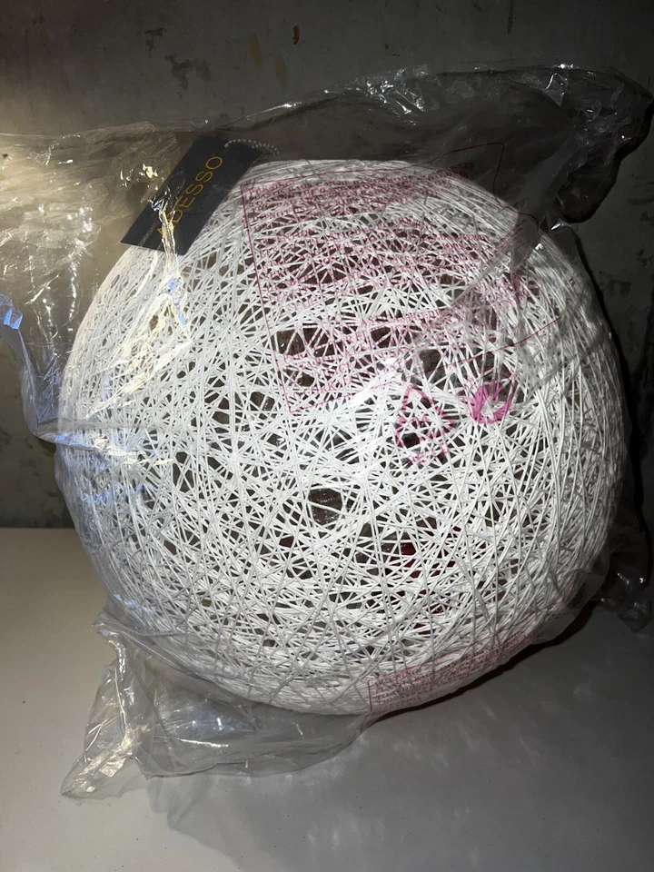 Colgante Adesso Habana 18" 1 Luz Crema Ratán Esfera Ajustable Longitud Colgante Foto 2 de 4