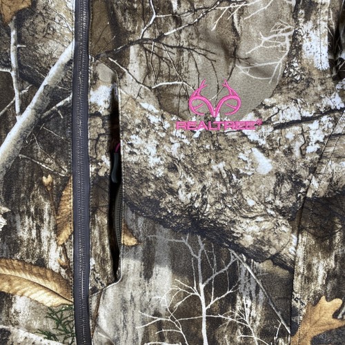 Real Tree Jacket Womens Large Camo Camouflage Puffer Hunting Hooded ZIp Pocket - Picture 3 of 12