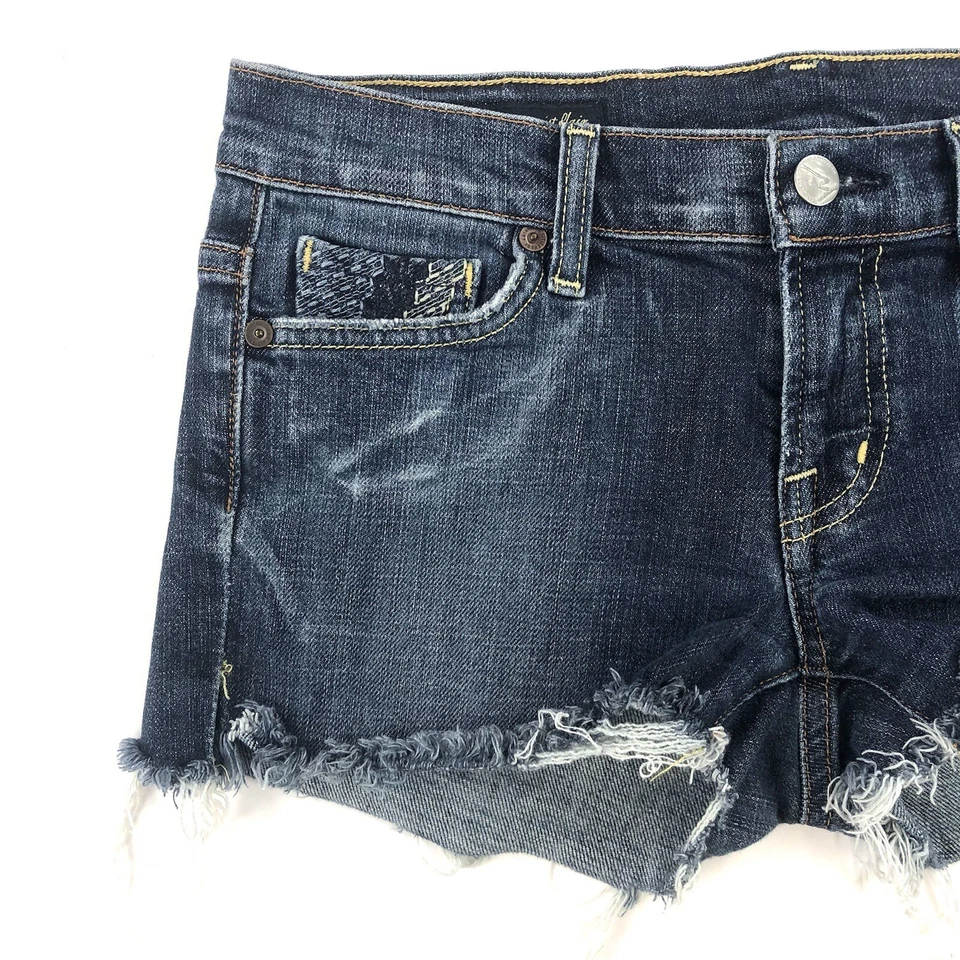 Citizens Of Humanity Cutoff Jean Shorts Women’s Size 27 Embroidered Frayed Denim - Image 3 of 4