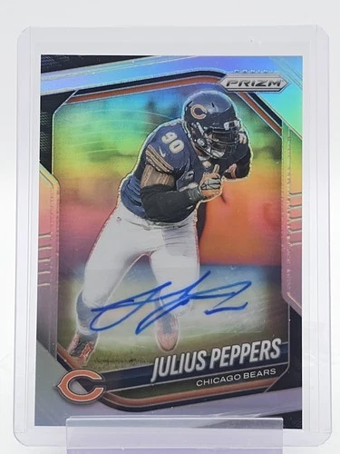 JULIUS PEPPERS 2025 PANINI PRIZM AUTOGRAPH SILVER #296 FOOTBALL BEARS Q1586