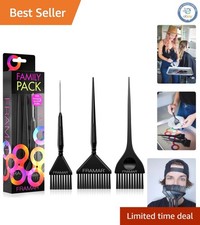 3-Brush Hair Coloring Set - AccuSoft Bristles for Perfect Application  Detail