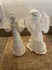 Set Of 2 Crocheted Angel Tree Toppers