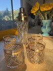 Joseph ALTUZARRA 18K GOLD LATTICE COCKTAIL SHAKER with 4 ROCK GLASSES Vintage — photo 1