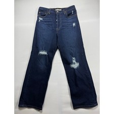 Levi's Women's Distressed Ribcage Straight Ankle Button Fly Jeans - Size 29x27