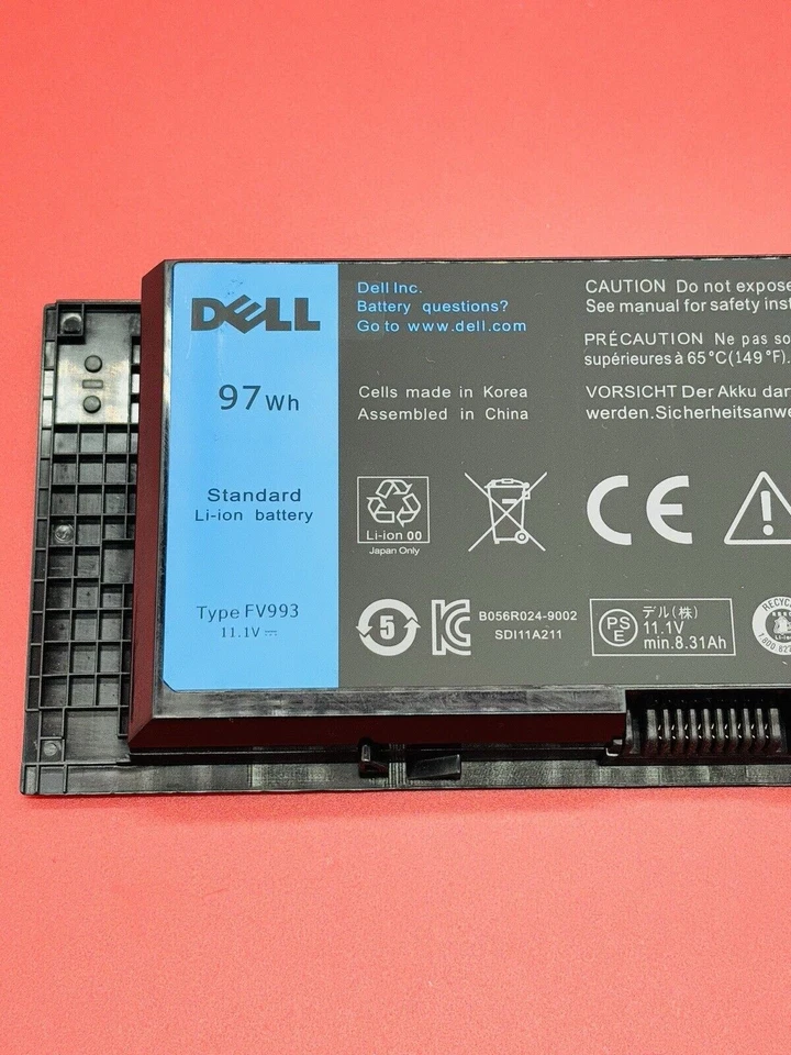 Batería Original Dell Precision M4600 M4700 M6600 M6800 97Wh JHYP2 FV993 0FV993 Foto 2 de 3