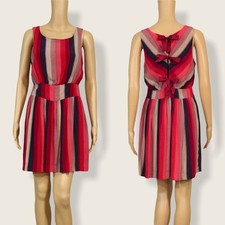 Urban Outfitters Cooperative Striped Bow Back Dress Size4 Red Pink Purple 