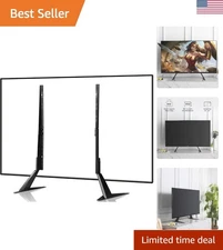 Sleek Black TV Stand - Universal Fit for 20-65 Inch TVs with VESA Compatibility
