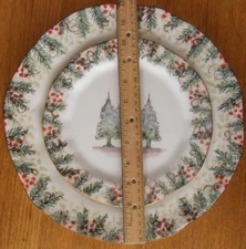 ARTE ITALICA NATALE Dinner Plate Christmas Wintertime Chop Plate 12"