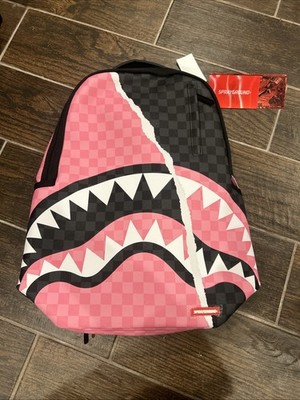 Sprayground Venom Crush Pink Tear Backpack Black Bookbag Large School Bag Tags