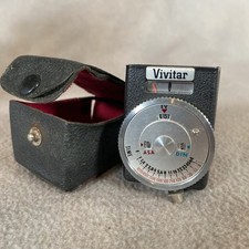 Vintage Vivitar Model 24 Analog Light Meter with Case - Hot Shoe Mount