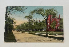 Chicago Postcard Drexel Boulevard South Side Chicago 1911 Cancellation