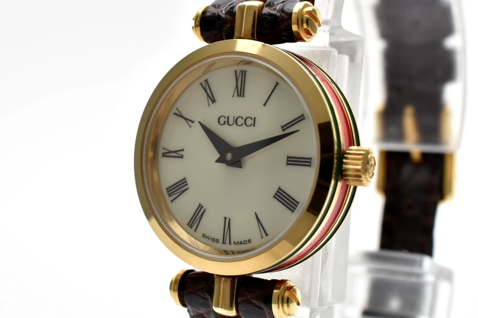 Vintage [N NEUWERTIG/Box, Papier] Gucci 2000L Sherry Line Gold Elfenbein Qz... - Bild 3 von 4