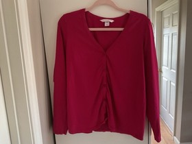 Woman&rsquo;s Victoria Secret Red  Top Red White Long Pants Piece Pajamas Set Sz M