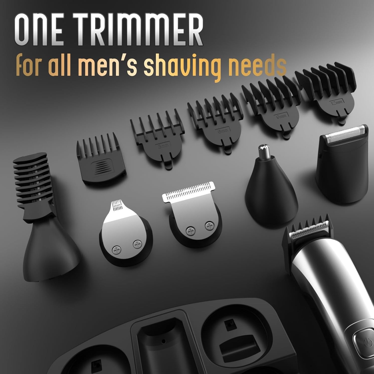 Ufree Beard Trimmer for Men, Waterproof Electric Razor Nose, Body, Silver 