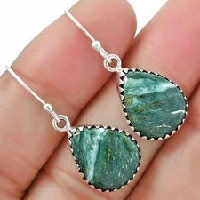 Natural Larsonite Jasper 925 Sterling Silver Earrings Jewelry E-1113