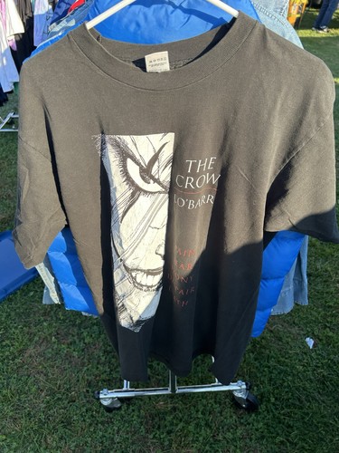 The Crow Vintage 90s Movie T-shirt J.O’ Barr Black Pain Fear Size L Made In USA