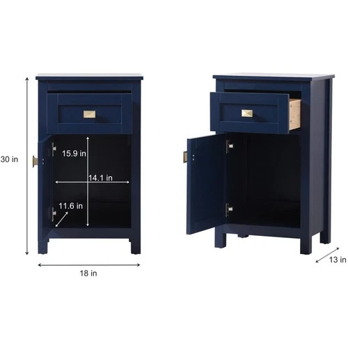 Elegant Lighting SC011830BL Adian Blue Bathroom Storage Cabinet - Picture 9 of 11