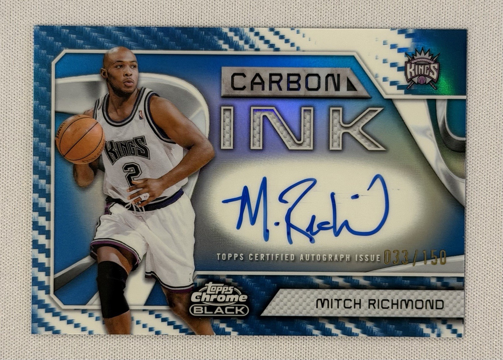 Mitch Richmond 2025-26 Topps Chrome Black Carbon Ink Auto #CI-MR /150 Kings