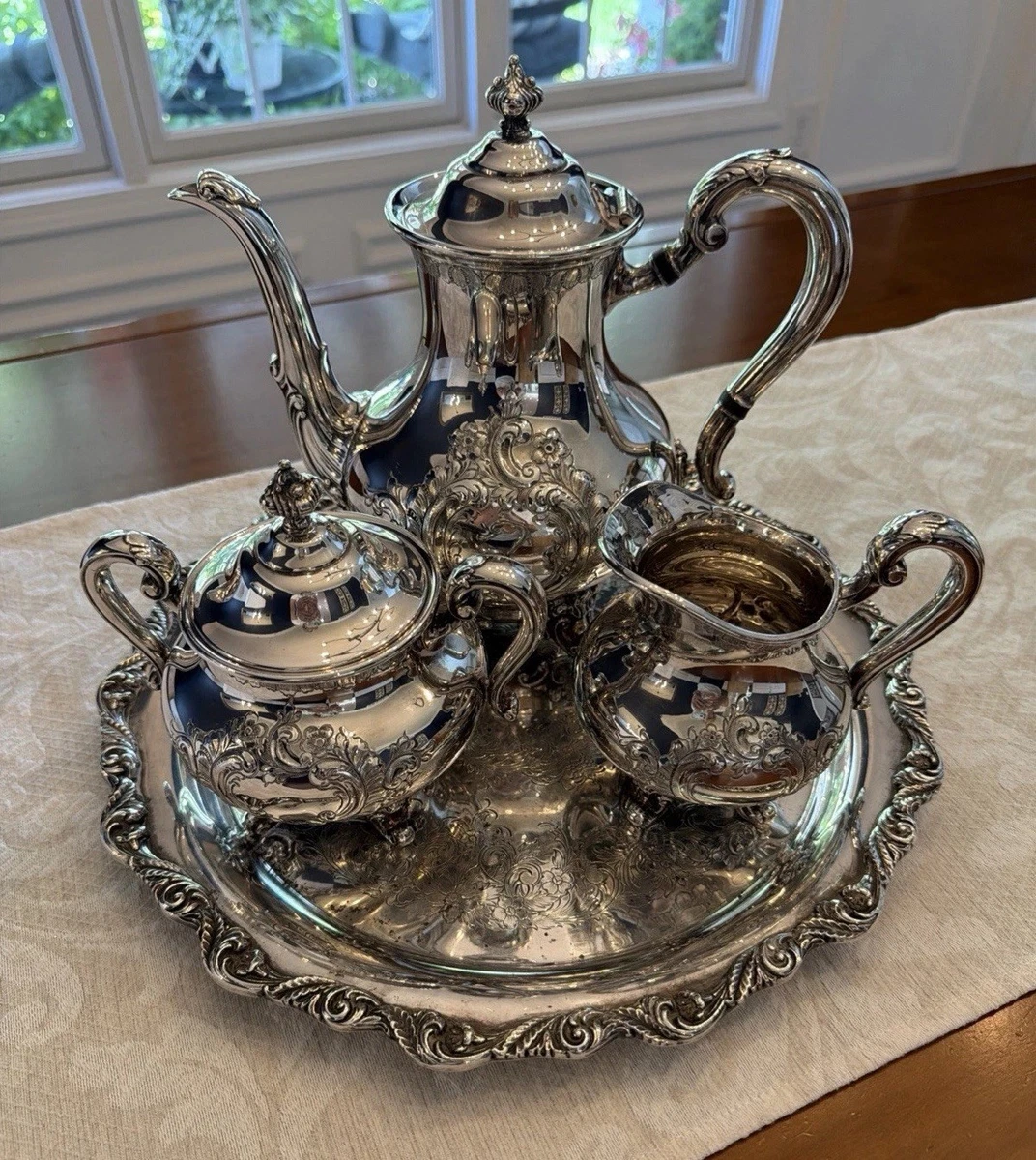 Reed & Barton Victorian Antique US Silver-Plated Teapots, Coffee