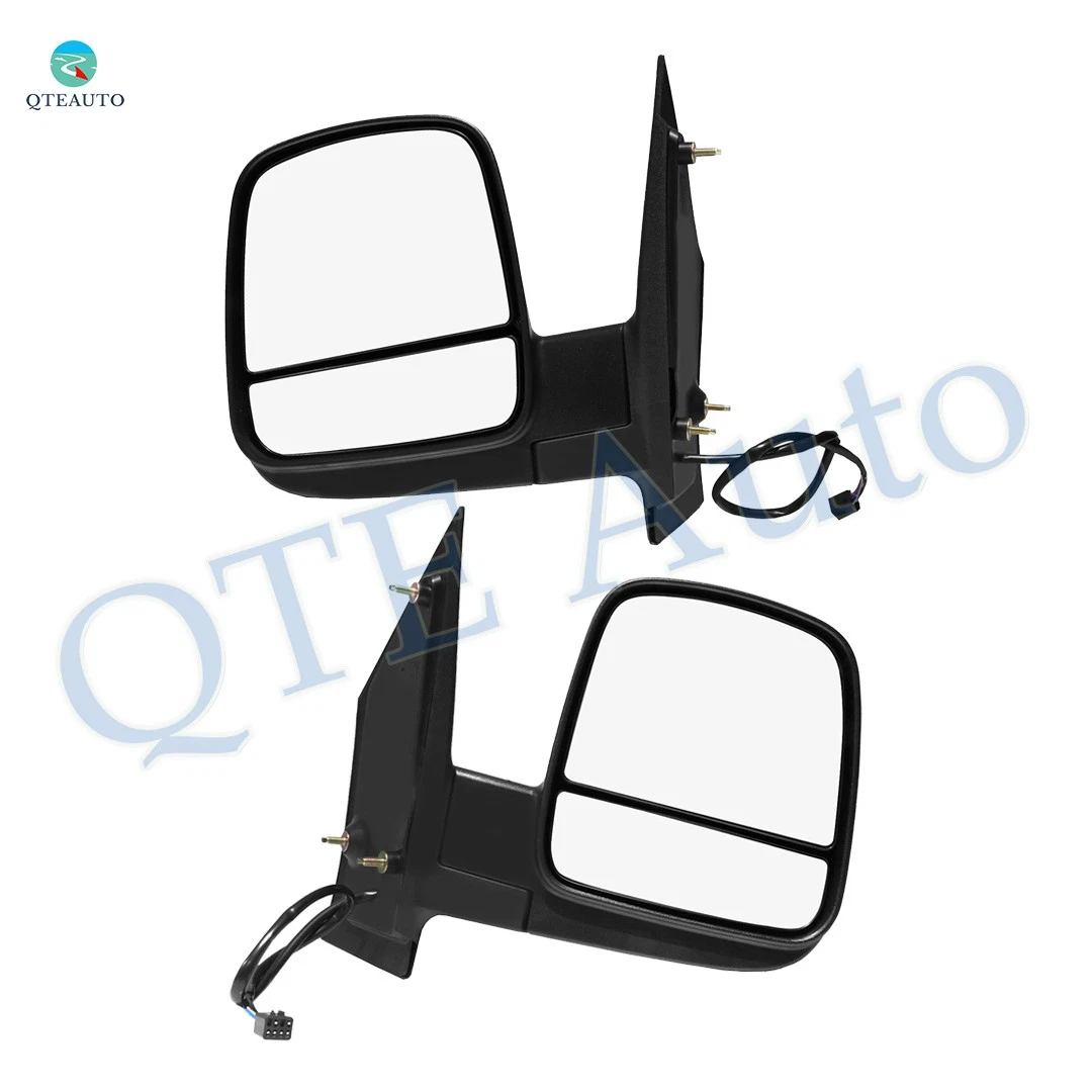 LH-RH Power Heated Black Manual Folding For 2008-2014 GMC Savana 1500 Pair of 2