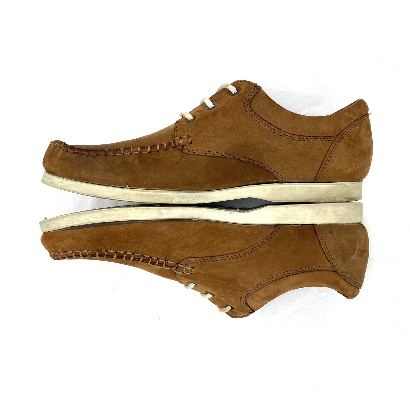 MEPHISTO Mens Brown Leather 3Eye Lace Up Casual Boat… Gem