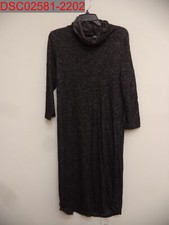 Bobeau Women Black Cowl Neck Dye Print Sweater Dress, M