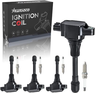 Bobinas + bujías iridio p/Nissan 1.6-2.5L 2007-2019, reemplaza UF549, 4pcs