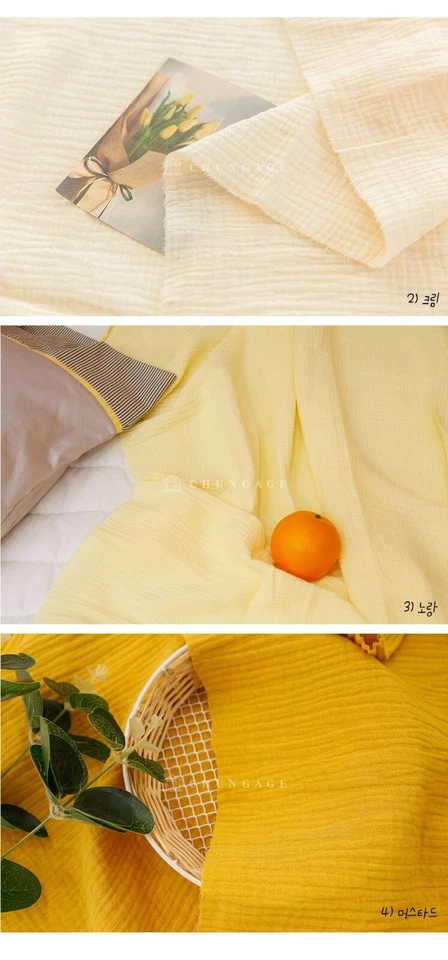 Double Gauze 100% Cotton Plain Fabric Dressmaking Lightweight Soft Muslin Cloth - Image 4 of 4
