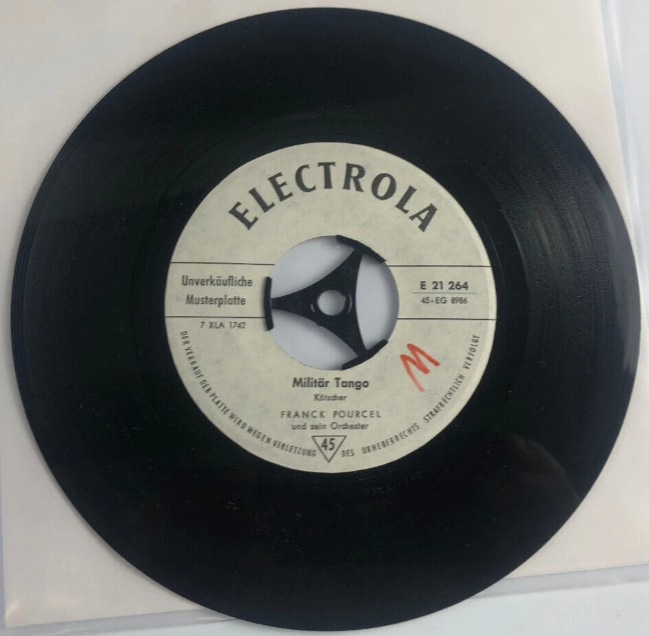 7'' Franck Pourcel – Militär Tango / Le Mur - White Label Promo 1959 - Bild 4 von 4