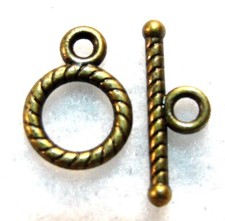 20Sets Tibetan Antique Bronze ROUND Toggle Clasps Hooks Jewelry Findings C178