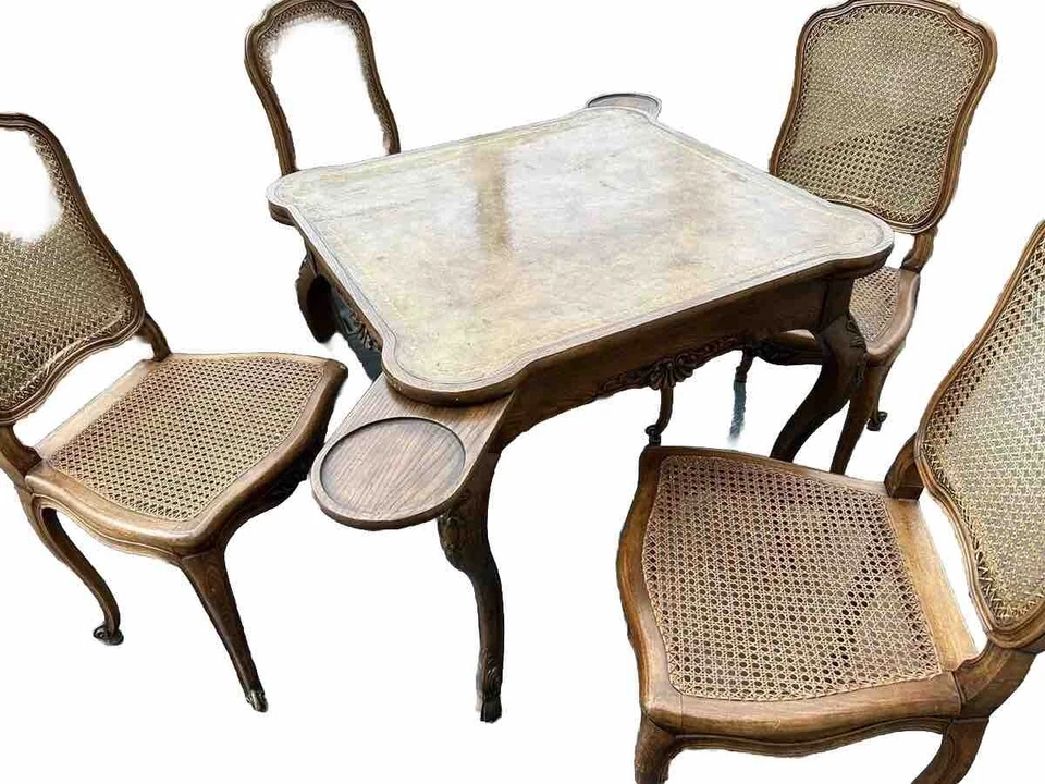 Edición Coleccionista por BAKER - Juego de Mesa y Sillas de Cartas/Juego Francés Roble Macizo Foto 4 de 4