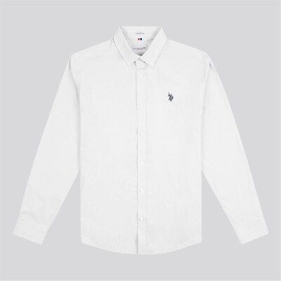Polo Shirt Top Mens Poplin Long Sleeve Plain