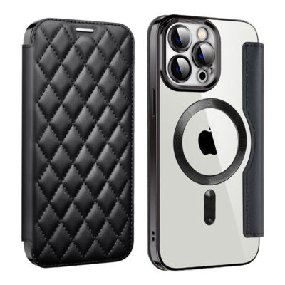 For iPhone 16 Pro Max 15 14 Plus 13 12 Leather Card Slot Wallet Clear Case Cover