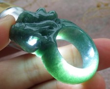 Video Certified Green Burma 100 A JADE Jadeite Dragon RING USA. 9      638901 AS