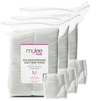 MYLEE 100% Free Lint Wipes Nail Care Wipes Acrylic Gel Polish Remover 200 pcs / pack